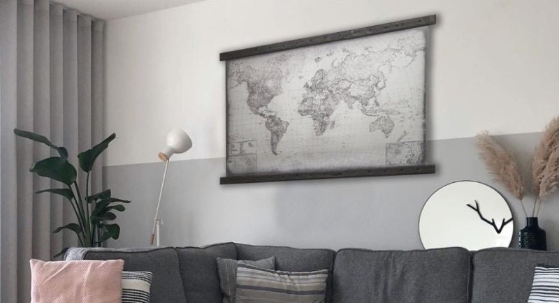 Gray world map